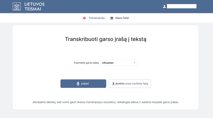 Pilotiniuose Lietuvos teismuose pradėta naudoti šnekos atpažinimo programinė įranga